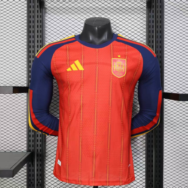 2026 Spain Home Jersey World Cup 2026 Long Sleeve Player Version